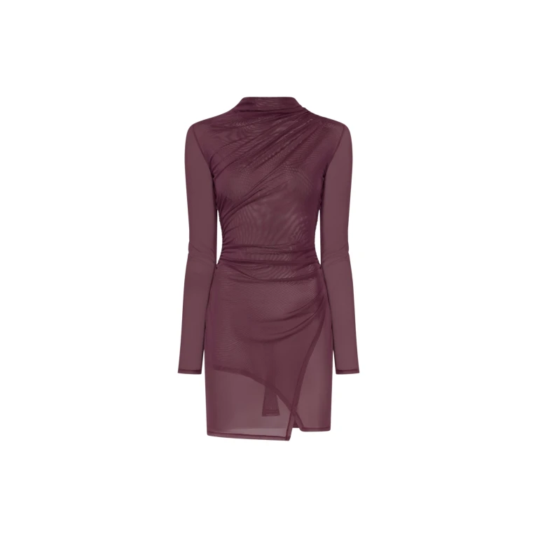 Lapointe Mesh Draped Mini Dress