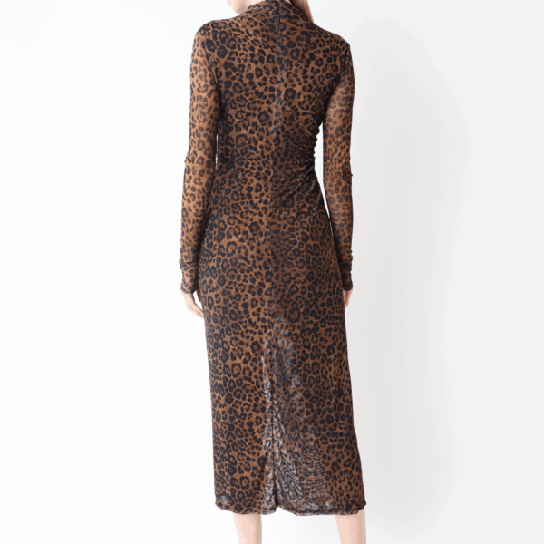 LaPointe Printed Mesh Draped Midi Dress, view 3