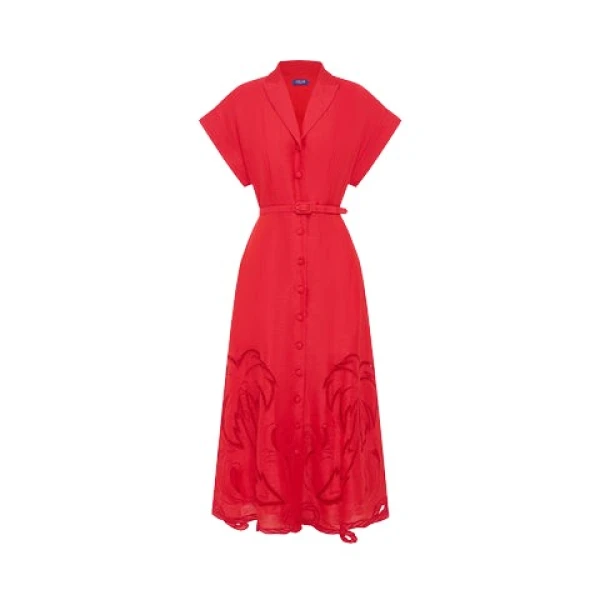 Leo Lin Multicolour Dresses Premium appliqué midi dress