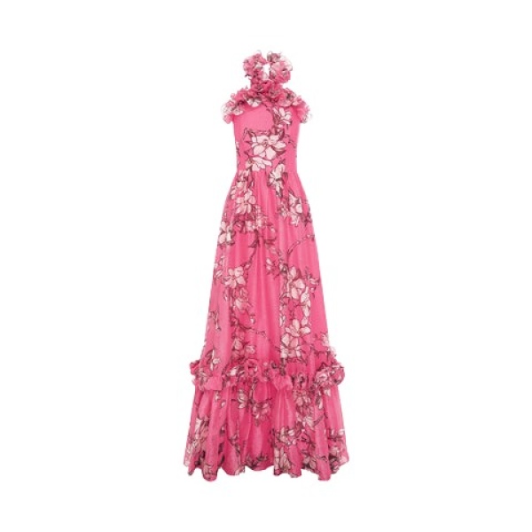 Leo Lin Pink Dresses Soft pink and ivory magnolias scattered across a gentle base. Light