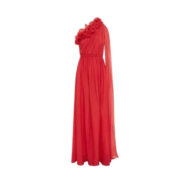 Leo Lin Multicolour Dresses Premium silk one shoulder gown