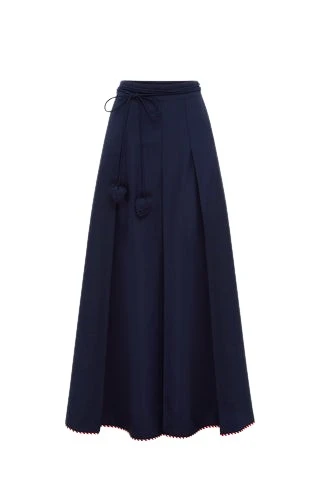 Leo-Lin-Joslin21768_nobg Leo Lin Blue Skirts Premium wool blend maxi skirt