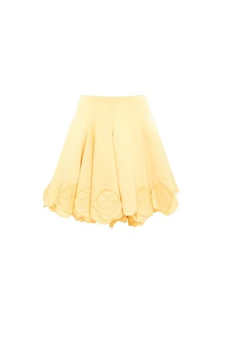 Leo-Lin-Kaity75081_nobg Leo Lin Yellow Skirts Premium appliqué mini skirt