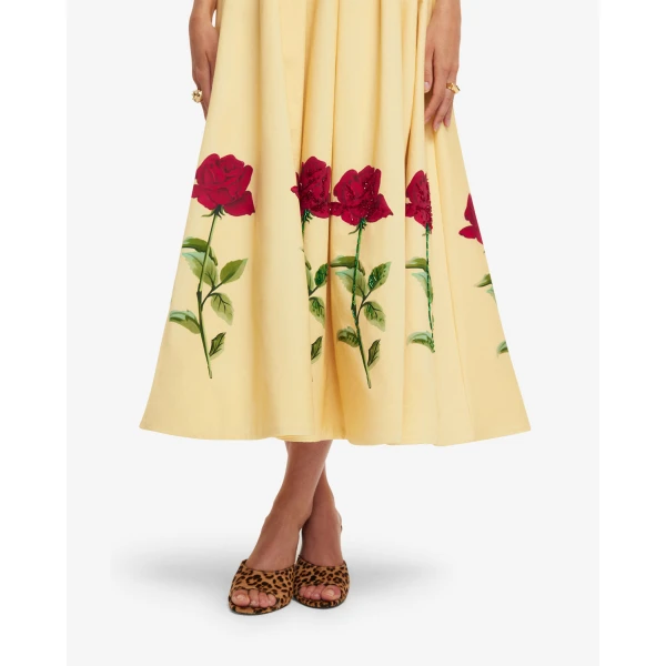 Fully lined - Embellished Rose Bustier Midi Dress from Luxury Shoes 
