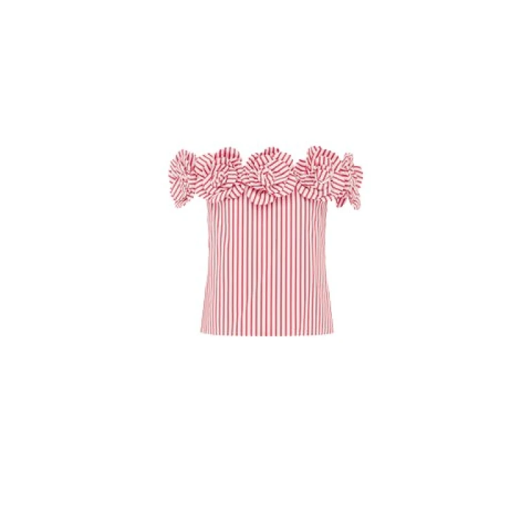 Leo Lin Multicolour Tops Premium cotton off shoulder top