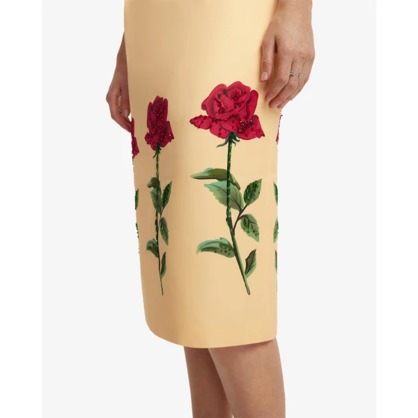 Fully lined - Embellished Rose Midi Dress from Luxury Shoes 