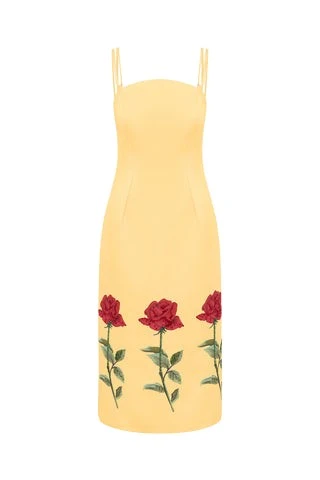 Leo-Lin-Polina80462_nobg Leo Lin Yellow Dresses Premium embellished midi dress