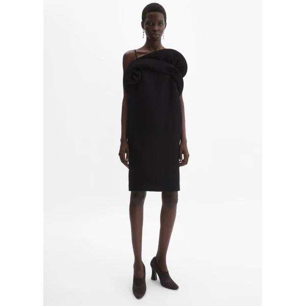 Magda Butrym Sculptural Neckline Dress In Black