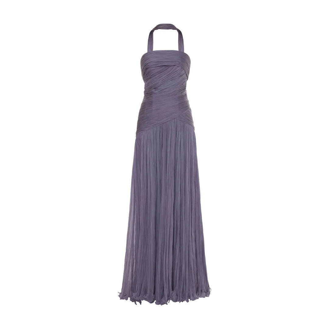 Marmar Halim Alina - Strapless Pleated Chiffon Gown With Cape Gowns Marmar Halim Alina - Strapless Pleated Chiffon Gown With Cape Gowns
