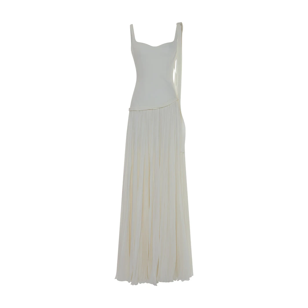 Marmar Halim Ana - Fitted Crepe Gown With Chiffon Cut-Outs And Heart Neckline Gowns Marmar Halim Ana - Fitted Crepe Gown With Chiffon Cut-Outs And Heart Neckline Gowns