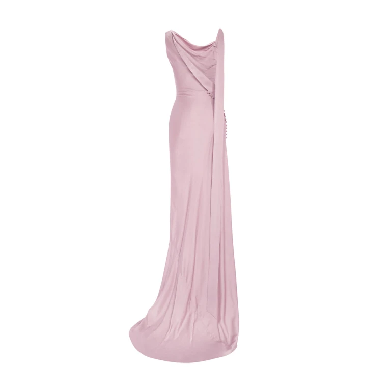 Marmar Halim Button Detailed Slip Silk Gown Gowns