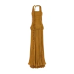 Marmar Halim Caridad - Strapless Pleated Silk A-Line Gown With Cape Gowns Marmar Halim Caridad - Strapless Pleated Silk A-Line Gown With Cape Gowns