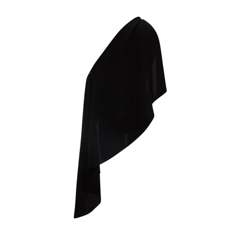 Marmar Halim Crepe Cape With Embroidered Broche Top