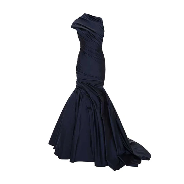 Marmar Halim Draped One Shoulder Bodice Mermaid Gown Gowns