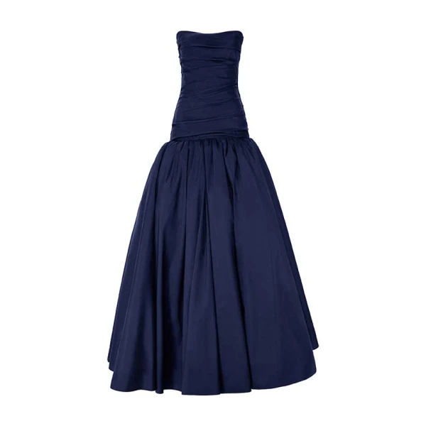 Marmar Halim Draped Taffeta With Ball Skirt Gown Gowns