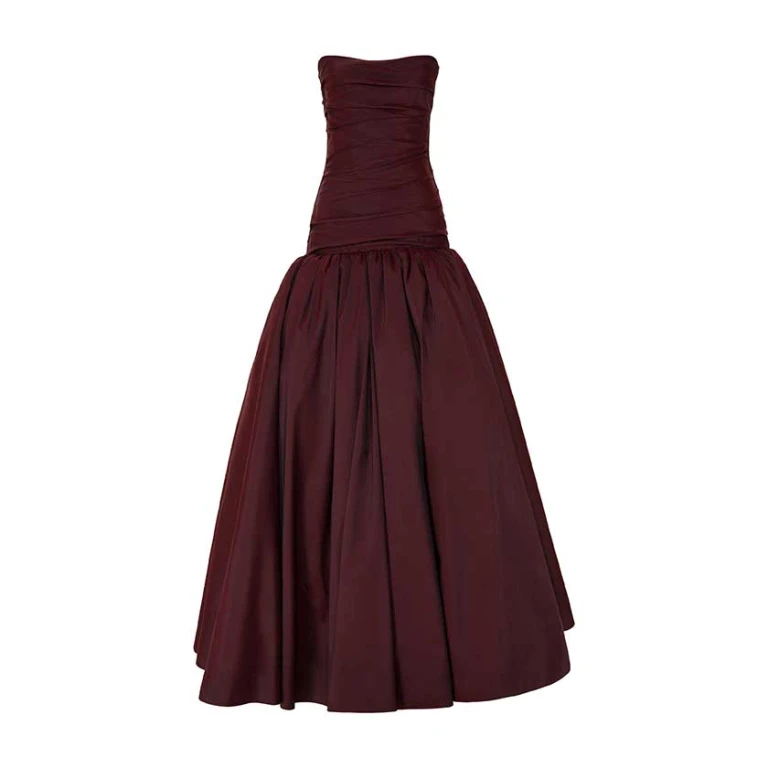 Marmar Halim Draped Taffeta With Ball Skirt Gown Gowns