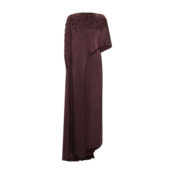 Marmar Halim Embodied Long Front Cape Gown Gowns