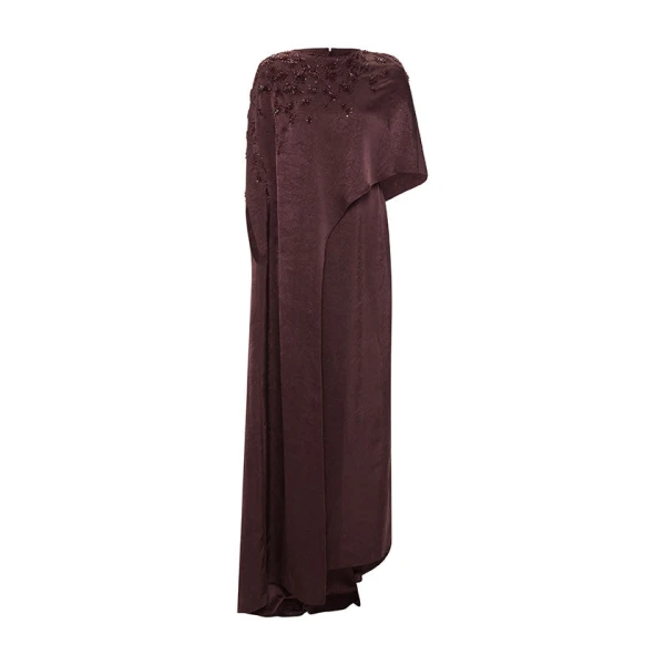 Marmar Halim Embodied Long Front Cape Gown Gowns