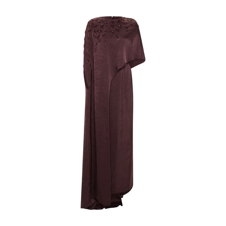 Marmar Halim Embodied Long Front Cape Gown Gowns