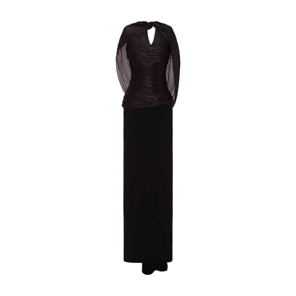 Marmar Halim Hand-Pleated Silk Fabric And Crepe Skirt With A Detachable Cape Skirt
