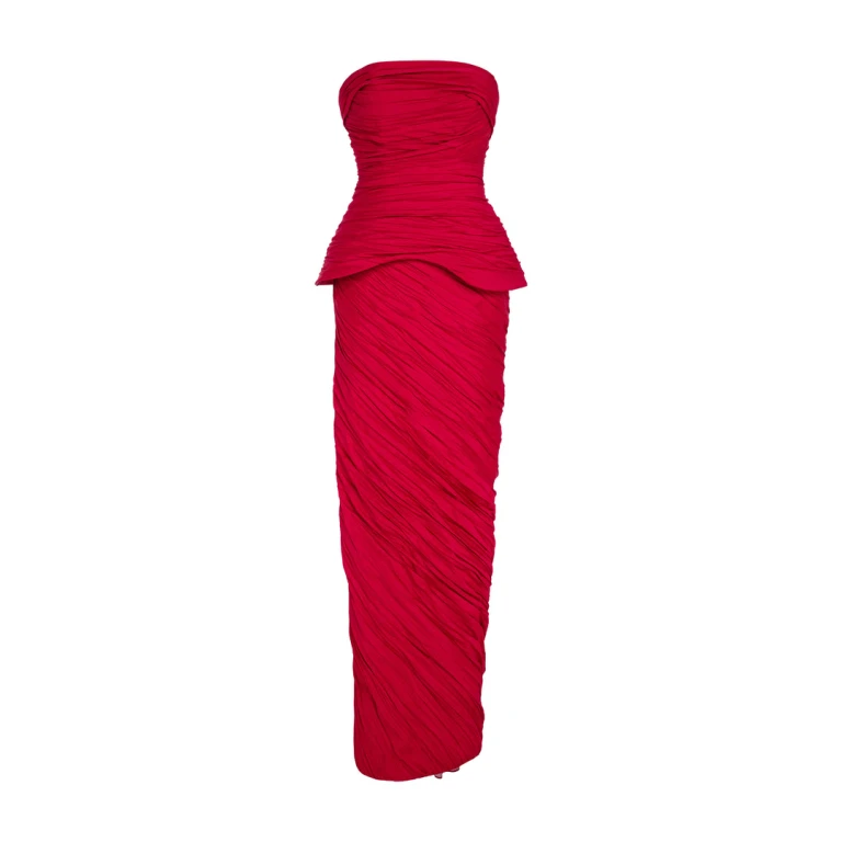Marmar Halim Hand Pleated Taffeta-Silk Gown Gowns