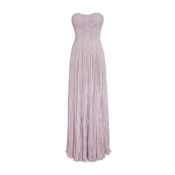 Marmar Halim Pleated Foil Fabric Silk Gown Gowns