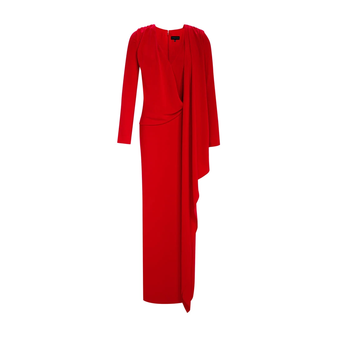 Marmar Halim Pleated Sash Crepe Maxi Dress Dresses Marmar Halim Pleated Sash Crepe Maxi Dress Dresses