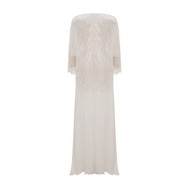 Marmar Halim Silk Roseya Hand Pleated Kaftan Dresses