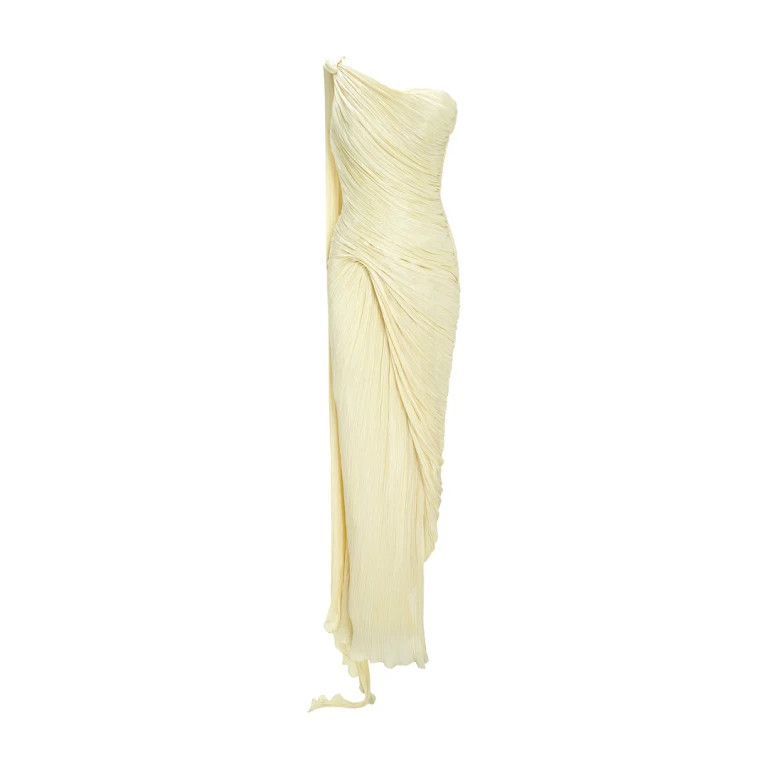 Marmar Halim Single-Shoulder Sash Silk Gown Gowns