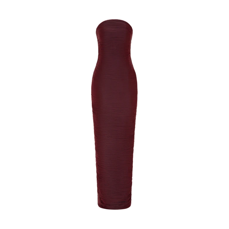 Marmar Halim Strapless Pleated Straight Gown Gowns