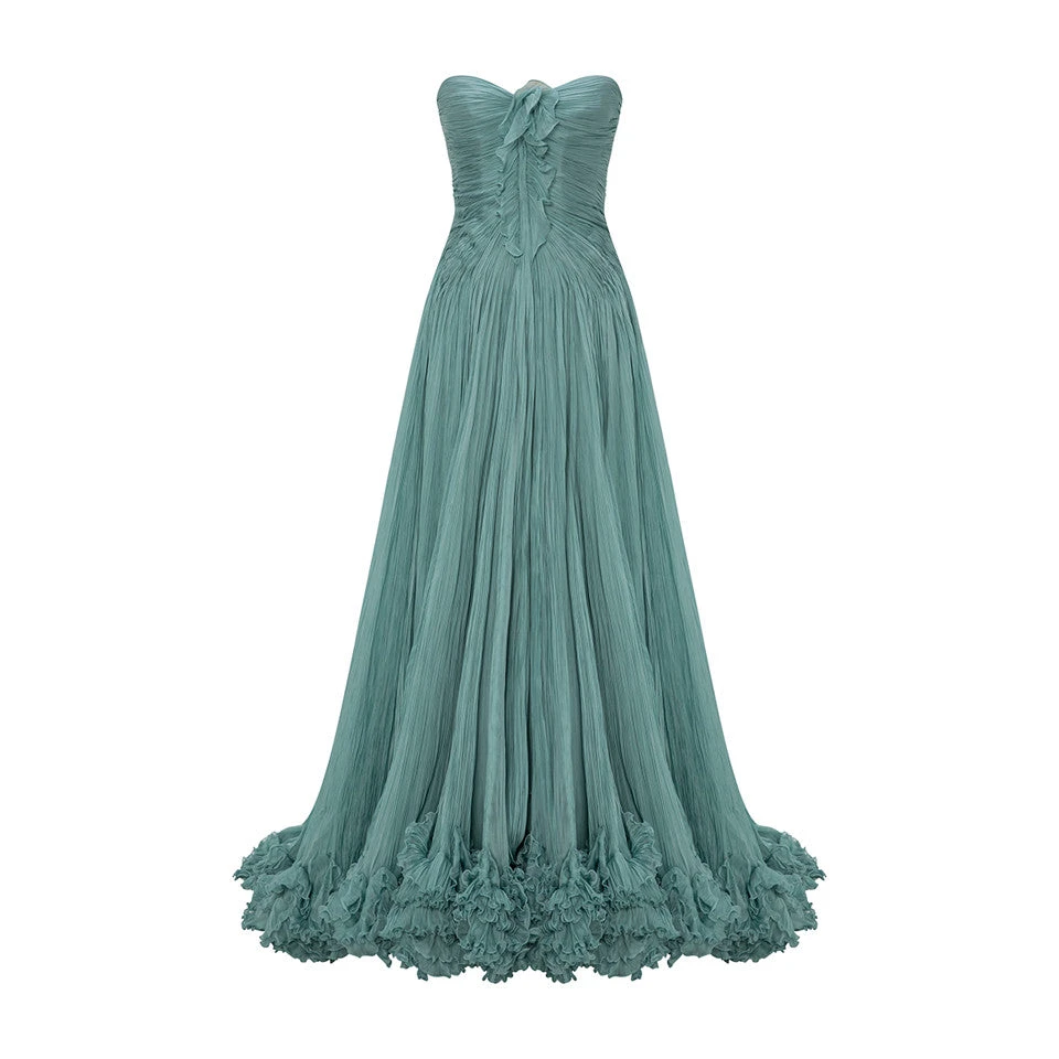 Marmar Halim Strapless Silk Chiffon With Embroidered Detail Bust Dress Dresses Marmar Halim Strapless Silk Chiffon With Embroidered Detail Bust Dress Dresses