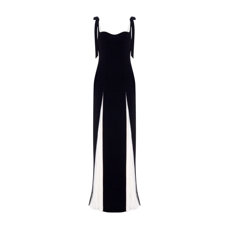 Marmar Halim Sweetheart Neckline Crepe Gown With Cutout Slit And Hand-Pleated Crepe Underlay Gowns