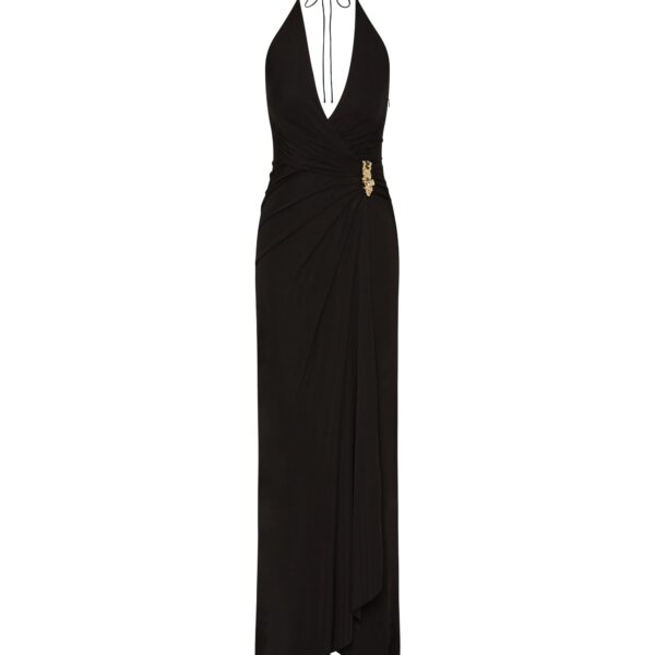 Rebecca Vallance Black Clothing The Zaley Halter Maxi Dress is eye-catching in black