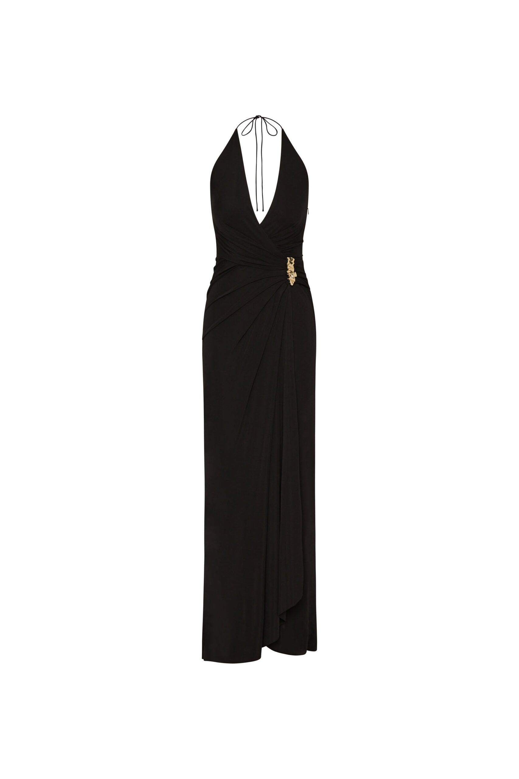 Rebecca Vallance Zaley Halter Maxi Dress Rebecca Vallance Black Clothing The Zaley Halter Maxi Dress is eye-catching in black
