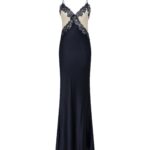 Rebecca Vallance Aumoe Maxi Dress Rebecca Vallance Blue Clothing The Aumoe Maxi Dress stuns with its contrasting dark navy and cream design