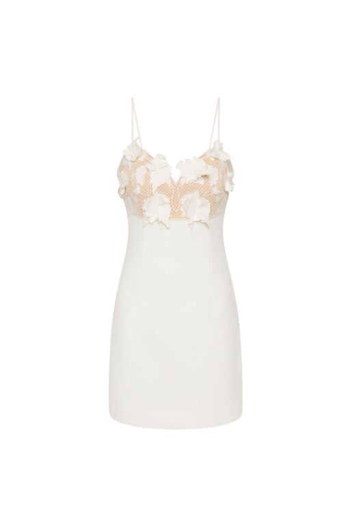 Rebecca Vallance Ivory Clothing The Parrish Mini Dress radiates chic elegance in ivory