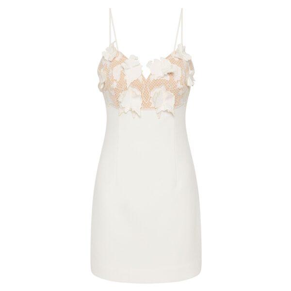 Rebecca Vallance Ivory Clothing The Parrish Mini Dress radiates chic elegance in ivory