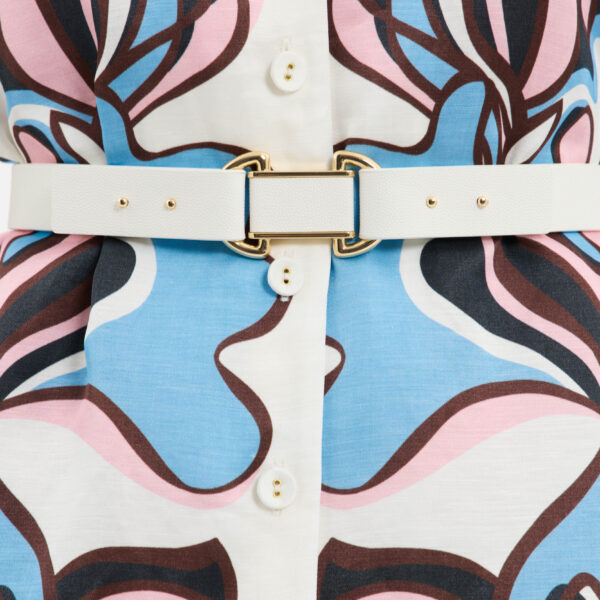 Rebecca Vallance Multicolour Clothing The Barbados Breeze Midi Dress infuses contemporary style with a playful custom print. Tailored in a shirt dress silhouette