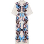 Rebecca Vallance Multicolour Clothing The Barbados Breeze Midi Dress infuses contemporary style with a playful custom print. Tailored in a shirt dress silhouette