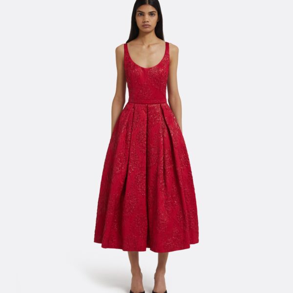 Safiyaa Asher Midi Dress in Crimson, view 2