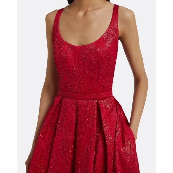 Asher Midi Dress in Crimson - Image 4
