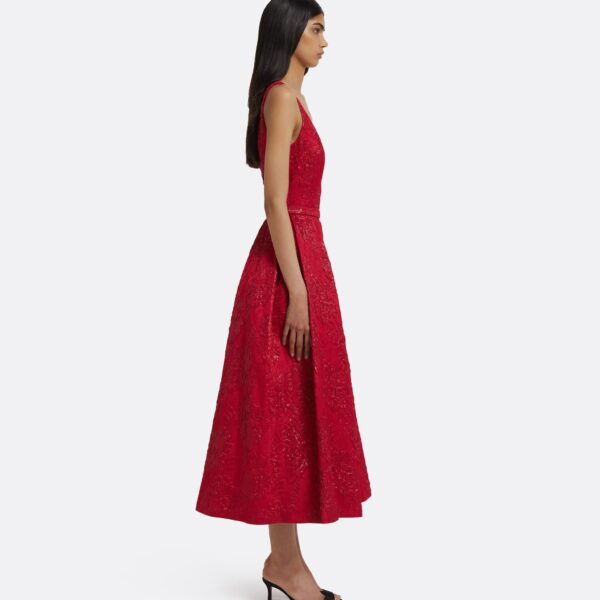 Safiyaa Asher Midi Dress in Crimson, view 5