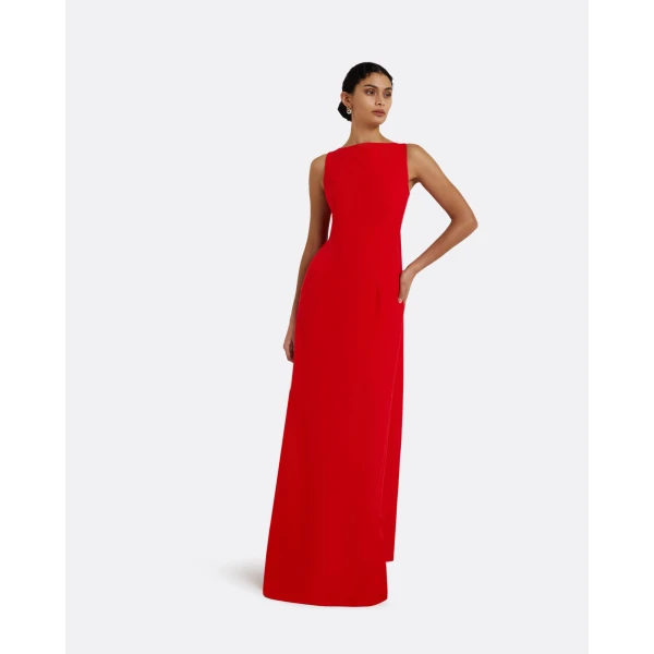 Celestia Cherry Red Long Dress - Image 2