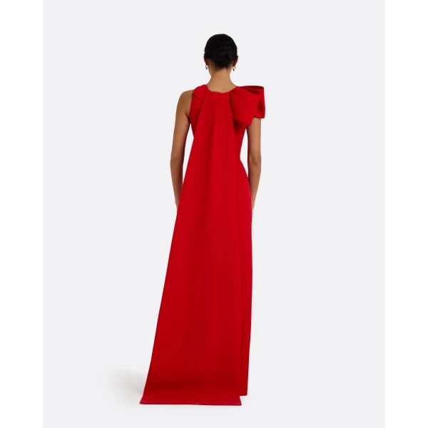 Celestia Cherry Red Long Dress - Image 3