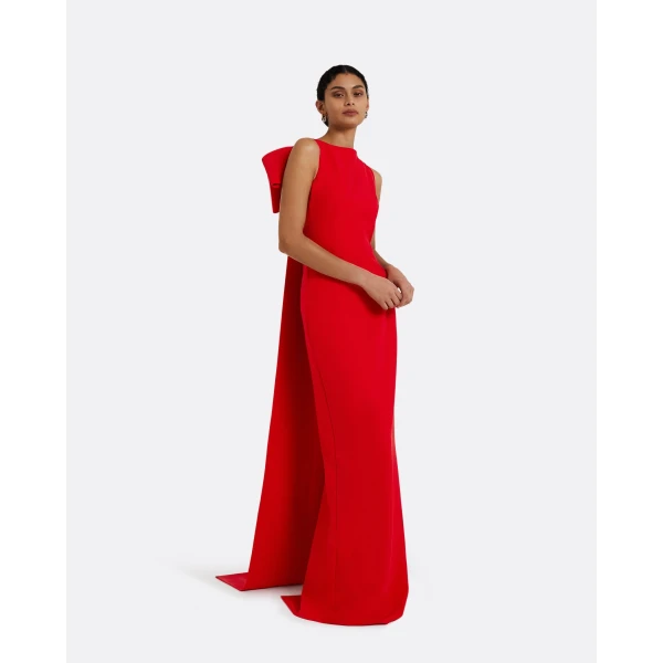Celestia Cherry Red Long Dress - Image 5