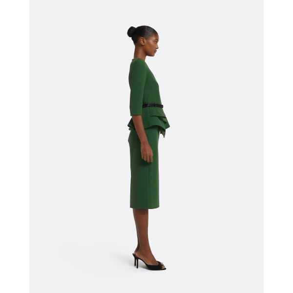 Dion Top in Moss Green with Black Embellishment - Image 6