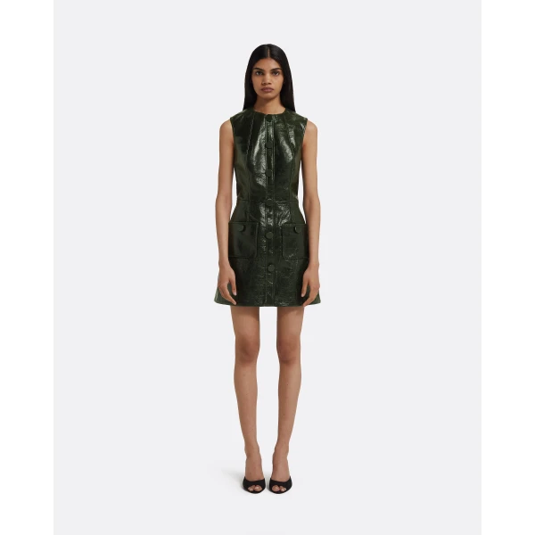 Hunter Mini Dress in Collard Green - Image 6