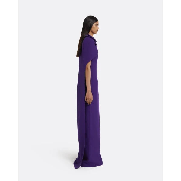 Lennox Long Dress in Pansy with Pansy Embellishment - Image 5
