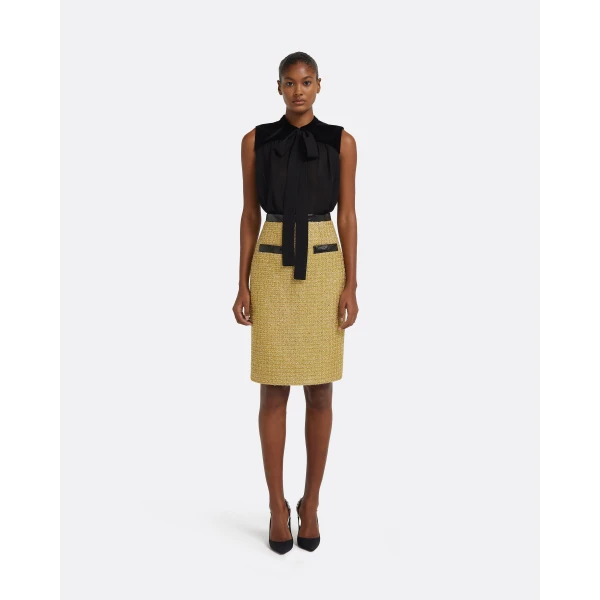 Lucas Midi Skirt in Yellow Gold - Image 2