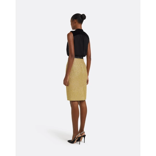 Lucas Midi Skirt in Yellow Gold - Image 3